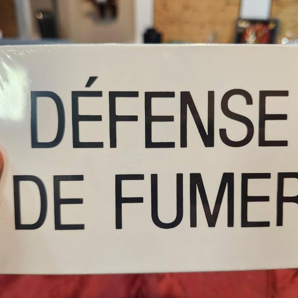 New Ande Rooney Porcelain Defense De Fumer (French) Sign